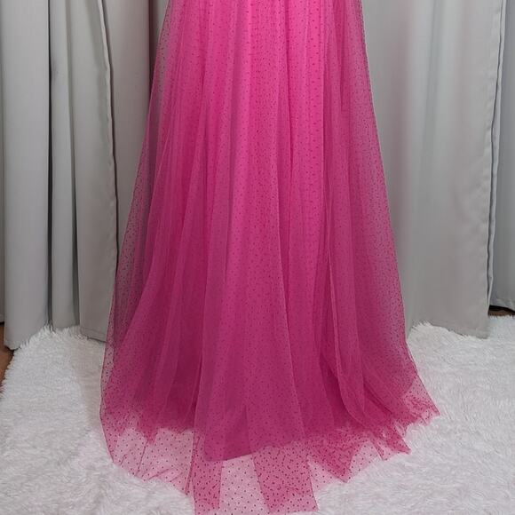 Faeriesty French Dot Formal Gown Pink Small - Picture 12 of 16